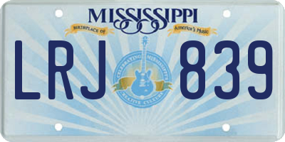 MS license plate LRJ839
