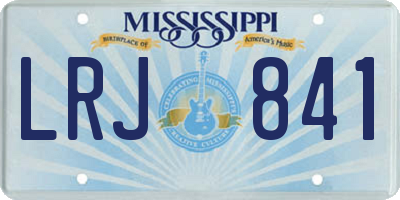 MS license plate LRJ841
