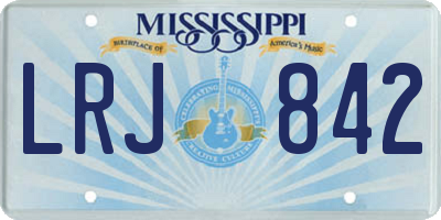 MS license plate LRJ842