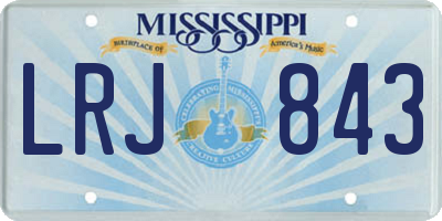 MS license plate LRJ843