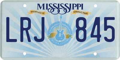 MS license plate LRJ845