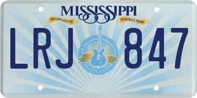 MS license plate LRJ847