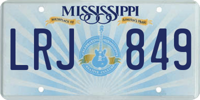 MS license plate LRJ849