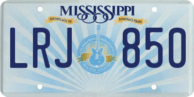 MS license plate LRJ850
