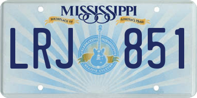 MS license plate LRJ851