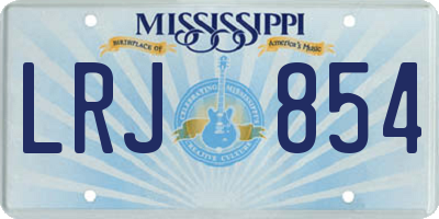 MS license plate LRJ854