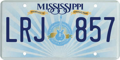 MS license plate LRJ857