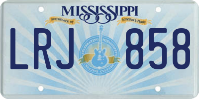 MS license plate LRJ858