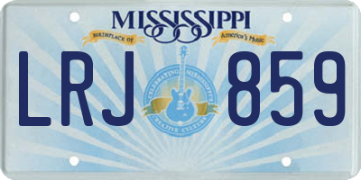 MS license plate LRJ859