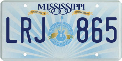 MS license plate LRJ865