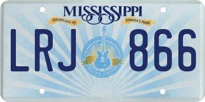 MS license plate LRJ866
