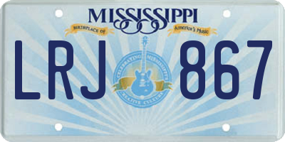 MS license plate LRJ867