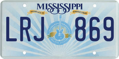 MS license plate LRJ869