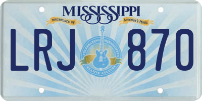 MS license plate LRJ870