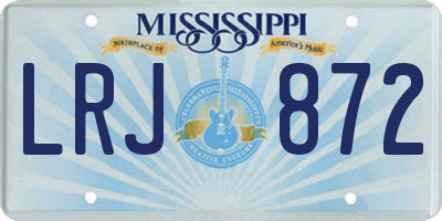 MS license plate LRJ872
