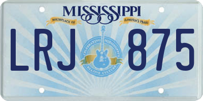 MS license plate LRJ875