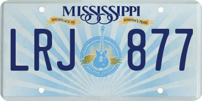 MS license plate LRJ877