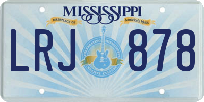 MS license plate LRJ878