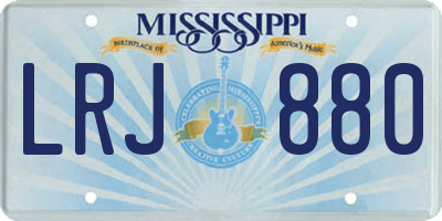 MS license plate LRJ880