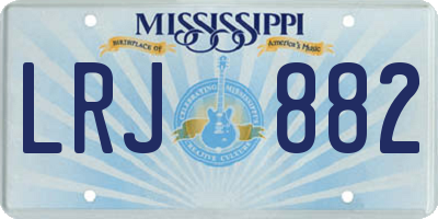 MS license plate LRJ882