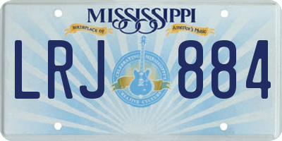 MS license plate LRJ884