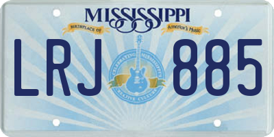 MS license plate LRJ885