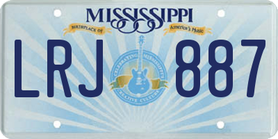 MS license plate LRJ887