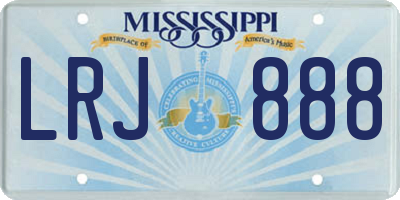 MS license plate LRJ888
