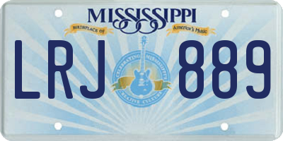 MS license plate LRJ889