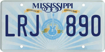 MS license plate LRJ890