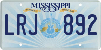 MS license plate LRJ892