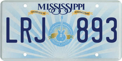 MS license plate LRJ893