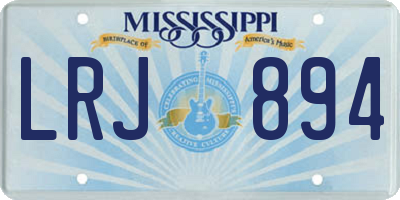 MS license plate LRJ894
