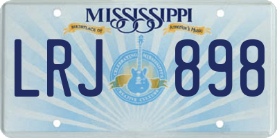 MS license plate LRJ898