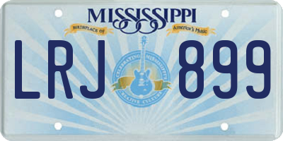 MS license plate LRJ899