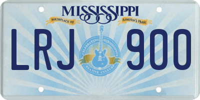 MS license plate LRJ900