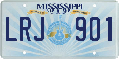 MS license plate LRJ901