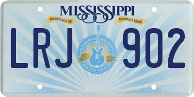 MS license plate LRJ902