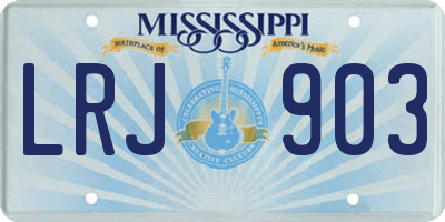 MS license plate LRJ903