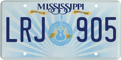 MS license plate LRJ905