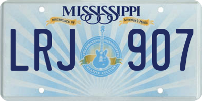 MS license plate LRJ907