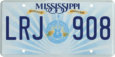 MS license plate LRJ908