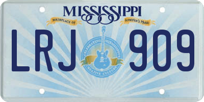 MS license plate LRJ909