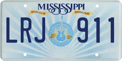 MS license plate LRJ911