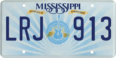 MS license plate LRJ913