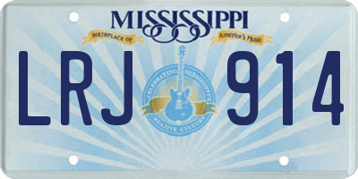 MS license plate LRJ914