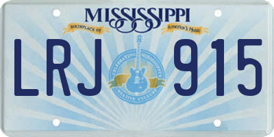 MS license plate LRJ915