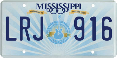 MS license plate LRJ916