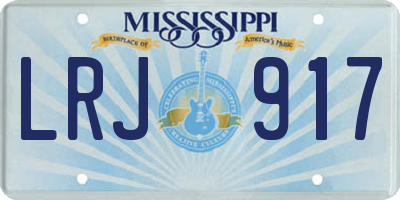 MS license plate LRJ917