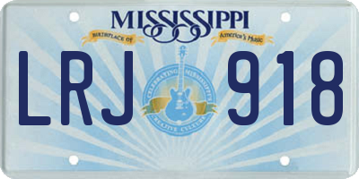 MS license plate LRJ918